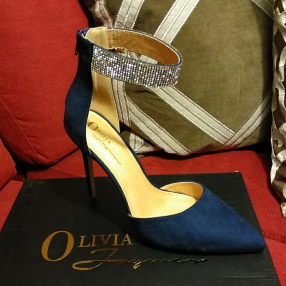 Dazzle by Olivia Jaymes in Navy Suede - Picture 1 of 2